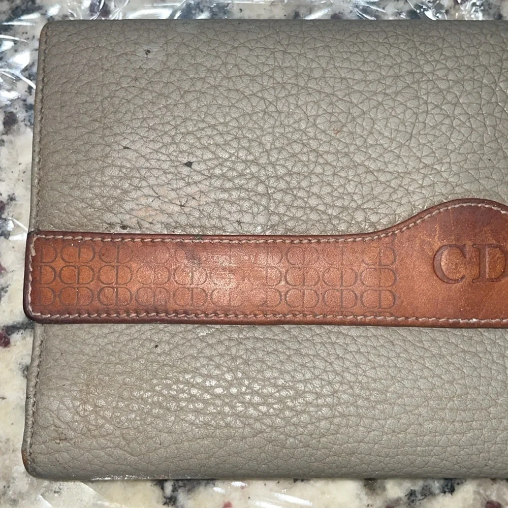 Christian Dior CD Logo Leather Long Bifold Wallet